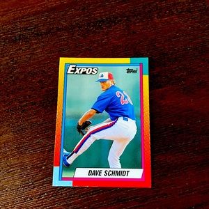 Dave Schmidt 1990 baseball card